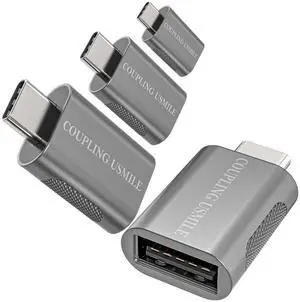USB C to USB Adapter 4-Pack, 10Gbps High-Speed Type C to USB 3.0 Adapter with OTG, Compatible with MacBook/iPhone 17/16/15/14, iPad, Chromebook, Galaxy S25/S24 (Grey) USB C to USB Adapter 4-Pack, 10Gbps High-Speed Type C to USB 3.0 Adapter with OTG, Compatible with MacBook/iPhone 17/16/15/14, iPad, Chromebook, Galaxy S25/S24 (Grey)