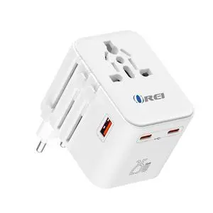 World Travel Plug Adapter - 2 USB + 1 Universal Outlets - Slots for Europe, Asia, China, Japan, Africa - Perfect for Cell Phones, Tablets, Cameras and More World Travel Plug Adapter - 2 USB + 1 Universal Outlets - Slots for Europe, Asia, China, Japan, Africa - Perfect for Cell Phones, Tablets, Cameras and More