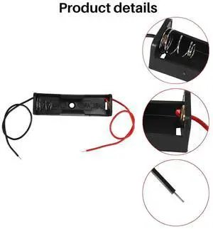 6Pcs Wired Connector 1.5V AAA Holder Plastic Case Box Black 6Pcs Wired Connector 1.5V AAA Holder Plastic Case Box Black