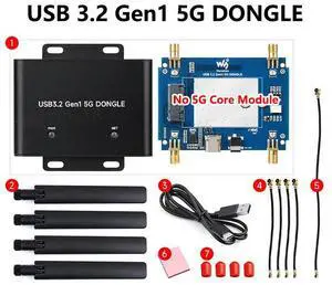 Waveshare USB TO M.2 Key B 5G DONGLE For SIM8202/SIM8262/RM520/RM530 Waveshare USB TO M.2 Key B 5G DONGLE For SIM8202/SIM8262/RM520/RM530