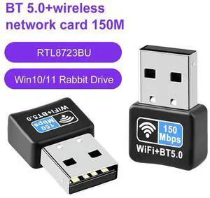 150Mbps Network Card Receiver Bluetooth-compatible 5.0 Mini USB Ethernet Receiver IEEE 802.11N Plug and Play for Desktops 150Mbps Network Card Receiver Bluetooth-compatible 5.0 Mini USB Ethernet Receiver IEEE 802.11N Plug and Play for Desktops