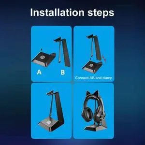 Headset Display Stand Universal Head Mounted Headphone Stand Rack (Black) Headset Display Stand Universal Head Mounted Headphone Stand Rack (Black)