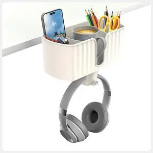 4 in 1 Clamp-On Detachable Pen Cup Holder with 2 Wire Holes Desktop Organizer for Cups Phones Pens Desktop Accessories 4 in 1 Clamp-On Detachable Pen Cup Holder with 2 Wire Holes Desktop Organizer for Cups Phones Pens Desktop Accessories
