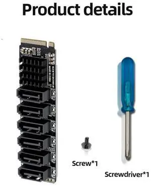 M.2 NVME To SATA3.0 PCIE To SATA 6Gpbsx6-Port Expansion Card ASM1166 Support SATA Protocol 16000 MB/s M.2 PCI-E Riser Card M.2 NVME To SATA3.0 PCIE To SATA 6Gpbsx6-Port Expansion Card ASM1166 Support SATA Protocol 16000 MB/s M.2 PCI-E Riser Card