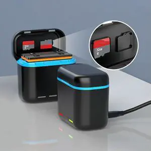 2-Channel Charger with Misro SD Card Slots Charger Station Batteries Case for X3 Accessories 2-Channel Charger with Misro SD Card Slots Charger Station Batteries Case for X3 Accessories