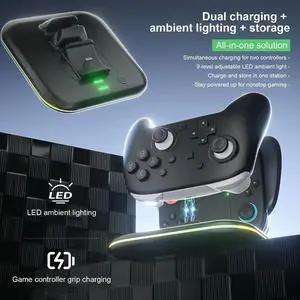 Fast Charging Station for Switch2 Pro for JoyCon Controller Charger Station Stand with LED Indicator 9 Lighting Modes Fast Charging Station for Switch2 Pro for JoyCon Controller Charger Station Stand with LED Indicator 9 Lighting Modes