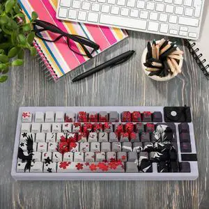 129 Key Raven Sakura Keycap Set Dye Sub Keycaps PBT Keycaps Keyboard Caps Anime Keycaps Mechanical Keyboard Accessories 129 Key Raven Sakura Keycap Set Dye Sub Keycaps PBT Keycaps Keyboard Caps Anime Keycaps Mechanical Keyboard Accessories
