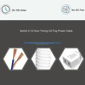 Power Cable with 2,4,6,8 12Hour Timer Control 200cM 60W with Auto Shut-Off Function for Energy-Saving Convenience Power Cable with 2,4,6,8 12Hour Timer Control 200cM 60W with Auto Shut-Off Function for Energy-Saving Convenience