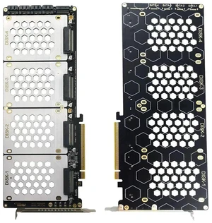 4-Port NVMe Interface PCIe X16 Conversion Card Motherboard Support PCIe X4x4x4x4 Bifurcation U.2 PCIe Adapter for PC 4-Port NVMe Interface PCIe X16 Conversion Card Motherboard Support PCIe X4x4x4x4 Bifurcation U.2 PCIe Adapter for PC