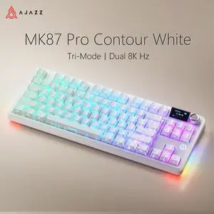AJAZZ MK87 Pro 87-Key TKL Mechanical Keyboard, Interchangeable 1.14" Color Screen & Knob, Maillard Linear Switches, Hot-Swappable Gasket Mount, Triple-Mode, PBT Keycaps, RGB Backlit AJAZZ MK87 Pro 87-Key TKL Mechanical Keyboard, Interchangeable 1.14" Color Screen & Knob, Maillard Linear Switches, Hot-Swappable Gasket Mount, Triple-Mode, PBT Keycaps, RGB Backlit