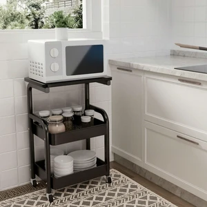 2/3ier Rolling Cart | Detachable Storage Rack, Snack Storage Stand, Portable Wheels, Multi-tier Cart - For Bedroom, Kitchen, Bathroom, Household Supplies, Kitchen Storage Cart, Metal, Assembly Requir 2/3ier Rolling Cart | Detachable Storage Rack, Snack Storage Stand, Portable Wheels, Multi-tier Cart - For Bedroom, Kitchen, Bathroom, Household Supplies, Kitchen Storage Cart, Metal, Assembly Requir