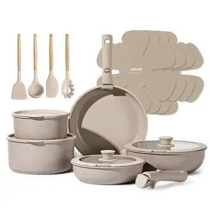 19pcs Pots and Pans Set Non Stick, Nonstick Cookware Set Detachable Handle, Induction Kitchen Cooking Sets with Removable Handle, RV Kitchen, Oven Safe, Taupe 19pcs Pots and Pans Set Non Stick, Nonstick Cookware Set Detachable Handle, Induction Kitchen Cooking Sets with Removable Handle, RV Kitchen, Oven Safe, Taupe