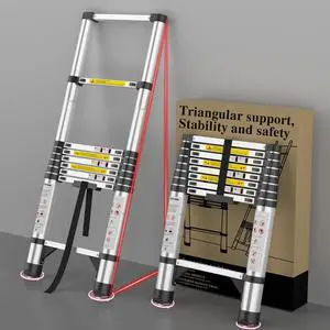 Telescoping Ladder Extension Telescopic Collapsible - 8.5 FT Rv Telescope Foldable Extendable Tall Compact Aluminum Ladders - for House Roof Travel Trailers Adjustable Retractable - 330lbs Capacity Telescoping Ladder Extension Telescopic Collapsible - 8.5 FT Rv Telescope Foldable Extendable Tall Compact Aluminum Ladders - for House Roof Travel Trailers Adjustable Retractable - 330lbs Capacity