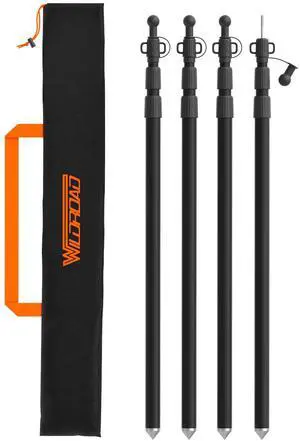 WILDROAD Tarp Poles Tent Poles Canopy Poles 7.7 ft, Telescoping Aluminum Poles with Non-Slip Aluminum Cone Bottom, Portable and Lightweight Camping Gear for Camping and Awnings, Set of 4 WILDROAD Tarp Poles Tent Poles Canopy Poles 7.7 ft, Telescoping Aluminum Poles with Non-Slip Aluminum Cone Bottom, Portable and Lightweight Camping Gear for Camping and Awnings, Set of 4