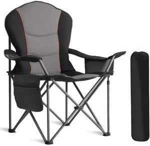 Foristrail Oversized Camping Chair Heavy Duty- Portable Folding Chair, Cup Holder & Waterproof Phone Case for Adults, Beach, Hiking, Backyard (Black & Gray, 1 PCS) Foristrail Oversized Camping Chair Heavy Duty- Portable Folding Chair, Cup Holder & Waterproof Phone Case for Adults, Beach, Hiking, Backyard (Black & Gray, 1 PCS)