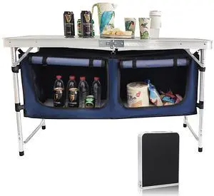 Camp Field Camping Folding Aluminum Table with Adjustable Legs,Outdoor Picnic Foldable Table for Travel Beach, Backyards, BBQ, Party and Gift... (Black) Camp Field Camping Folding Aluminum Table with Adjustable Legs,Outdoor Picnic Foldable Table for Travel Beach, Backyards, BBQ, Party and Gift... (Black)