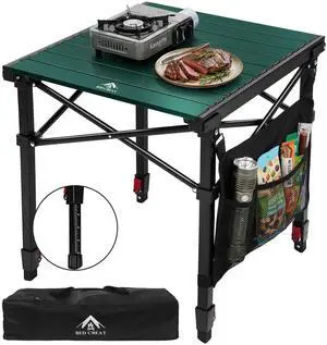 Camping Table Portable Foldable with Adjustable Height, Lightweight Collapsible Aluminum Roll-Up Camp Table with Storage Bag & Carry Bag, Heat-Resistant for RV Picnic BBQ Camping (Medium 20"×18") Camping Table Portable Foldable with Adjustable Height, Lightweight Collapsible Aluminum Roll-Up Camp Table with Storage Bag & Carry Bag, Heat-Resistant for RV Picnic BBQ Camping (Medium 20"×18")