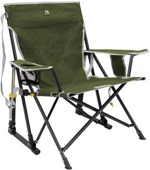 GCI Outdoor Kickback Rocker Camping Chair | Portable Folding Rocking Chair with Durable Armrests, Drink Holder & Relaxed Lowered Seat for Comfort Loden Green GCI Outdoor Kickback Rocker Camping Chair | Portable Folding Rocking Chair with Durable Armrests, Drink Holder & Relaxed Lowered Seat for Comfort Loden Green
