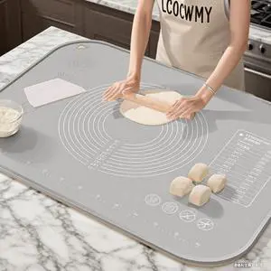 LCOCWMYS Silicone Baking Mat 25"L x 18"W Silicone Baking Mat with Raised Lip, Ideal for Making Pastries, Bread, Cookies, Pizza, Fondant, Pasta LCOCWMYS Silicone Baking Mat 25"L x 18"W Silicone Baking Mat with Raised Lip, Ideal for Making Pastries, Bread, Cookies, Pizza, Fondant, Pasta