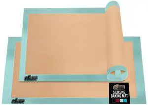 GORILLA GRIP Food Grade Reusable Nonstick Silicone Baking Mat, 16.5x11.87, Half Sheet 2PK, Oven Safe Cookie Sheet Liners, Up to 500 Degrees, No Mess Easy Clean Pastry Mats, Kitchen Essentials, Mint GORILLA GRIP Food Grade Reusable Nonstick Silicone Baking Mat, 16.5x11.87, Half Sheet 2PK, Oven Safe Cookie Sheet Liners, Up to 500 Degrees, No Mess Easy Clean Pastry Mats, Kitchen Essentials, Mint