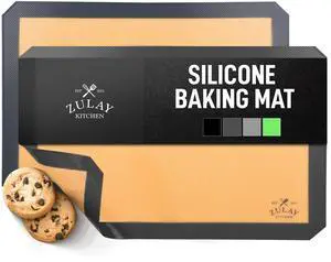 Zulay Kitchen Silicone Baking Mat Set 2-Pack 16.5 × 11.6 Reusable Non-Stick Silicone Baking Sheets, Food-Safe, Heat-Resistant up to 250°F Perfect for Cookies, Pastries & Oven Use (Dark Gray) Zulay Kitchen Silicone Baking Mat Set 2-Pack 16.5 × 11.6 Reusable Non-Stick Silicone Baking Sheets, Food-Safe, Heat-Resistant up to 250°F Perfect for Cookies, Pastries & Oven Use (Dark Gray)
