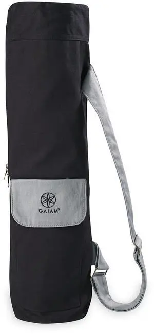 Gaiam Cargo Yoga Mat Bag, Full-Zipper Yoga Mat Carrier with Adjustable Strap, Front & Exterior Phone Pocket with Earbuds Slit, Stylish & Functional Fitness Mat Holder for Women & Men Gaiam Cargo Yoga Mat Bag, Full-Zipper Yoga Mat Carrier with Adjustable Strap, Front & Exterior Phone Pocket with Earbuds Slit, Stylish & Functional Fitness Mat Holder for Women & Men