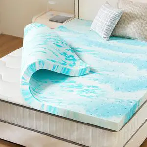 Sweetcrispy Mattress Topper Queen, 4 Inch Thick Memory Foam Gel Infused Cooling Toppers Pad for Queen Size Bed, Sleeper Sofa, RV, Camper, CertiPUR US Certified, Ventilated and Breathable, Blue Sweetcrispy Mattress Topper Queen, 4 Inch Thick Memory Foam Gel Infused Cooling Toppers Pad for Queen Size Bed, Sleeper Sofa, RV, Camper, CertiPUR US Certified, Ventilated and Breathable, Blue