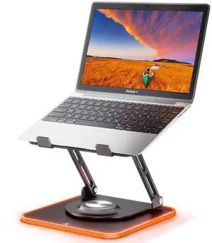 JOYEKY RGB Laptop Stand for Desk, Adjustable Ergonomic Laptop Riser with 360° Rotating Base, Foldable & Portable Computer Stand, Suitable for All 10-16 Laptops JOYEKY RGB Laptop Stand for Desk, Adjustable Ergonomic Laptop Riser with 360° Rotating Base, Foldable & Portable Computer Stand, Suitable for All 10-16 Laptops