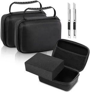 Relaxweex 2 Sets EVA Hard Case with Customizable Foam 13.5 x 9.8 x 5.5 Inch Protective EVA Carrying Case Shockproof Outdoor for Camera, Digital Products, Electronic Instruments with Knife, Black Relaxweex 2 Sets EVA Hard Case with Customizable Foam 13.5 x 9.8 x 5.5 Inch Protective EVA Carrying Case Shockproof Outdoor for Camera, Digital Products, Electronic Instruments with Knife, Black