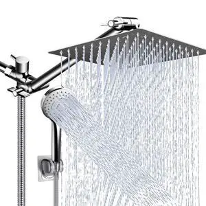 Shower Head Combo,10 Inch High Pressure Rain Shower Head with 11 in Adjustable Extension Arm and 5 Settings Handheld,Powerful Shower Spray Against Low Pressure Water with Long Hose Shower Head Combo,10 Inch High Pressure Rain Shower Head with 11 in Adjustable Extension Arm and 5 Settings Handheld,Powerful Shower Spray Against Low Pressure Water with Long Hose