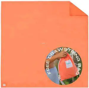 Plush Microfiber Beach Blanket, Large Beach Mat for 1-4 Persons, Sandproof, Windproof | Hole for Umbrella, Corner Sand Pockets to Fight Wind (Bag for Blanket Included) Plush Microfiber Beach Blanket, Large Beach Mat for 1-4 Persons, Sandproof, Windproof | Hole for Umbrella, Corner Sand Pockets to Fight Wind (Bag for Blanket Included)