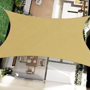 OOTONAT 16' x 20' Rectangular Sun Sail Shades Canopy UV Block Outdoor Shades for Patio Garden Backyard Pergola Shade Cover Sand OOTONAT 16' x 20' Rectangular Sun Sail Shades Canopy UV Block Outdoor Shades for Patio Garden Backyard Pergola Shade Cover Sand