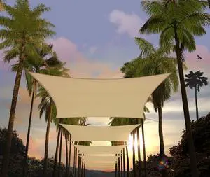 Amgo 16' x 20' Beige Rectangle Sun Shade Sail Canopy Awning UPF50+ AGTAPR1620, 95% UV Blockage, Water & Air Permeable, Commercial and Residential Amgo 16' x 20' Beige Rectangle Sun Shade Sail Canopy Awning UPF50+ AGTAPR1620, 95% UV Blockage, Water & Air Permeable, Commercial and Residential