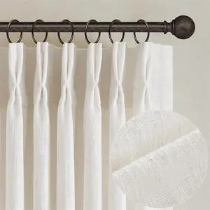 Natural Pinch Pleated Linen Curtains 84 Inch Length 2 Panels for Living Room Bedroom Textured Cream Ivory Birch Semi Sheer Boho Neutral Back Tab Pinch Pleat Hooks Rings Window Curtain 84 Inches Long Natural Pinch Pleated Linen Curtains 84 Inch Length 2 Panels for Living Room Bedroom Textured Cream Ivory Birch Semi Sheer Boho Neutral Back Tab Pinch Pleat Hooks Rings Window Curtain 84 Inches Long