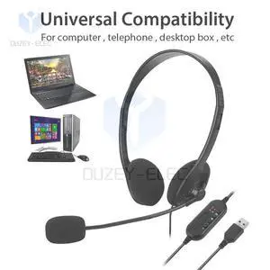 USB Wired Headset Volume Control Earphone Clear Voice Noise Reduction Headphones With Microphone for Call Center Offices Pc Game USB Wired Headset Volume Control Earphone Clear Voice Noise Reduction Headphones With Microphone for Call Center Offices Pc Game