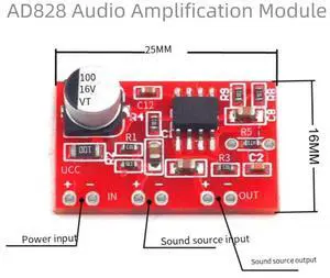DC 3.8V-15V AD828 Stereo Dynamic Microphone Preamplifier Board MIC Preamp Module Amplifier Board DC 3.8V-15V AD828 Stereo Dynamic Microphone Preamplifier Board MIC Preamp Module Amplifier Board