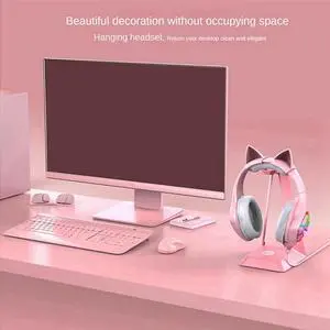 A57G-Headphone Stand Headset for All Headsets Gamers Gaming PC Accessories Desk Headphone Stand Holder Rack, Pink A57G-Headphone Stand Headset for All Headsets Gamers Gaming PC Accessories Desk Headphone Stand Holder Rack, Pink