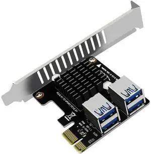 Graphics Card Expansion PCI-E Riser Card 1 To 4 PCI-Express X1 Slots 4 Ports PCIE 1X Adapter Multiplier Card ASM1184E Graphics Card Expansion PCI-E Riser Card 1 To 4 PCI-Express X1 Slots 4 Ports PCIE 1X Adapter Multiplier Card ASM1184E