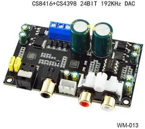 HIFI Audiophile Grade High Fidelity CS8416 CS4398 Chip 24BIT 192KHz Coaxial Optical DAC Decoder Board HIFI Audiophile Grade High Fidelity CS8416 CS4398 Chip 24BIT 192KHz Coaxial Optical DAC Decoder Board