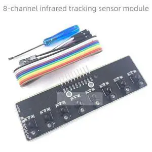 Not afraid of light eight way infrared tracking sensor ligent car robot black and white line recognition patrol module Not afraid of light eight way infrared tracking sensor ligent car robot black and white line recognition patrol module