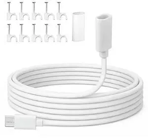Waterproof Case Included USB C Extension Cable, USB C Male To Female Extender Cord With Clips For Ring Pan-Tilt Indoor Cam 20 Waterproof Case Included USB C Extension Cable, USB C Male To Female Extender Cord With Clips For Ring Pan-Tilt Indoor Cam 20