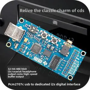 PCM2707C USB to I2S Digital Interface USB Sound Card DAC Compatible with Italian PCM2706 XMOS PCM2707C USB to I2S Digital Interface USB Sound Card DAC Compatible with Italian PCM2706 XMOS
