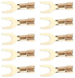 Y Spade Fork Wire Connector 10Pcs HIFI Speaker Terminal Amplifier Socket U Type Banana Plug Brass Gold Plated Y Spade Fork Wire Connector 10Pcs HIFI Speaker Terminal Amplifier Socket U Type Banana Plug Brass Gold Plated