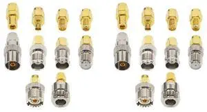 2X 10 Type Set SMA Adapter Kits SMA Male To N/F/BNC/UHF/MCX/SMB/TV/TNC Female Straight Nickel Gold Plated Test Converter 2X 10 Type Set SMA Adapter Kits SMA Male To N/F/BNC/UHF/MCX/SMB/TV/TNC Female Straight Nickel Gold Plated Test Converter