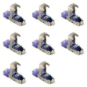 8X CAT8 RJ45 Connector Plug Without Crimping Tool CAT8 40Gbps 50U Zinc Alloy Shielded Network Cable RJ45 Plug (Blue) 8X CAT8 RJ45 Connector Plug Without Crimping Tool CAT8 40Gbps 50U Zinc Alloy Shielded Network Cable RJ45 Plug (Blue)