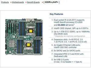2-Way Server E-ATX Motherboard 2011 C602 DDR3 Xeon Processor E5-2600 E5-2600 v2 Family X9DRi-LN4F+ 2-Way Server E-ATX Motherboard 2011 C602 DDR3 Xeon Processor E5-2600 E5-2600 v2 Family X9DRi-LN4F+