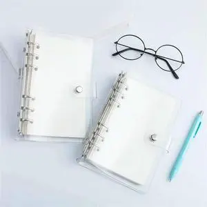 A6 Binder Plastic Binder Clear Soft PVC 6 Ring Budget Binder Refille Planner Binder Cover Protector A6 Binder Plastic Binder Clear Soft PVC 6 Ring Budget Binder Refille Planner Binder Cover Protector