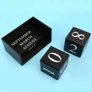 Wooden Perpetual Calendar Wooden Desk Block Calendar-Permanent Block Month Date Display Home Office Decoration Wooden Perpetual Calendar Wooden Desk Block Calendar-Permanent Block Month Date Display Home Office Decoration