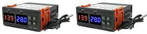 2X STC-3018 Dual Digital Temperature Controller Two Relay Output Thermoregulator Thermostat With Heater Cooler 24V 2X STC-3018 Dual Digital Temperature Controller Two Relay Output Thermoregulator Thermostat With Heater Cooler 24V