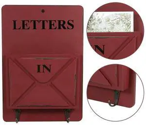 Wooden Mail Box Letter Rack Wall Mounted Mail Sorter Box Key Hooks Standing Holder Wooden Mail Box Letter Rack Wall Mounted Mail Sorter Box Key Hooks Standing Holder